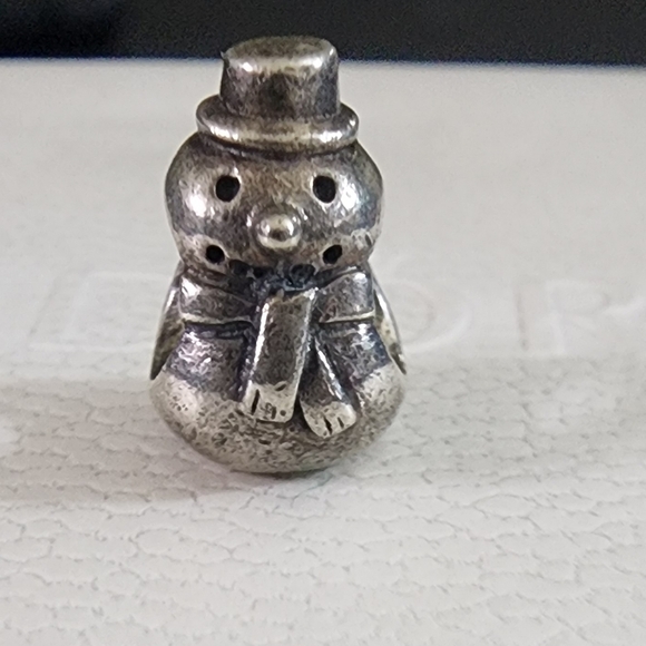Authentic Pandora Snowman Charm ALE Sterling Silver Charm - Picture 2 of 7